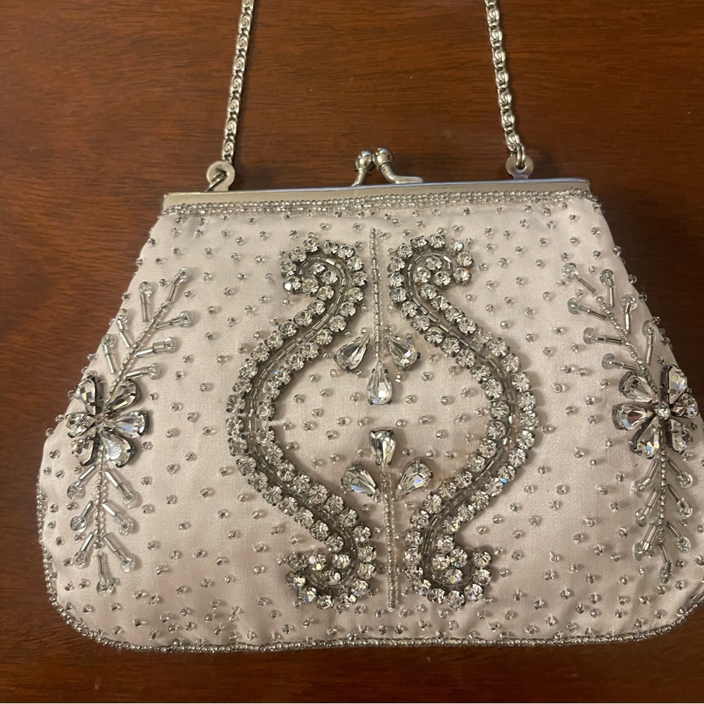 Beautiful Moyna Bridal Bag with Rinestones